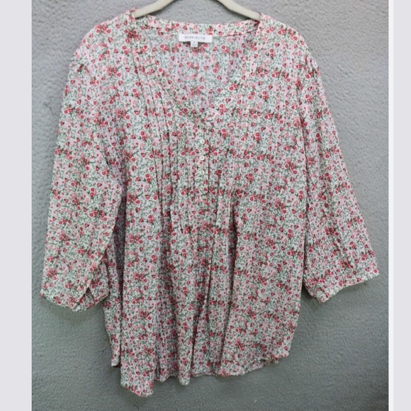 Rose & Olive Tops - Romantic Floral Print Women's Tunic Blouse